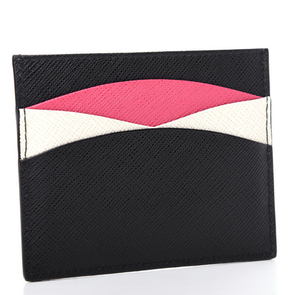 Prada Saffiano Card Holder Black Ibisco 3 of 8