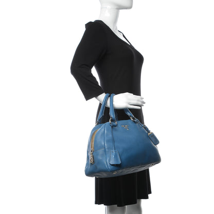 Prada Vitello Daino Dome Satchel Cobalto 2 of 15