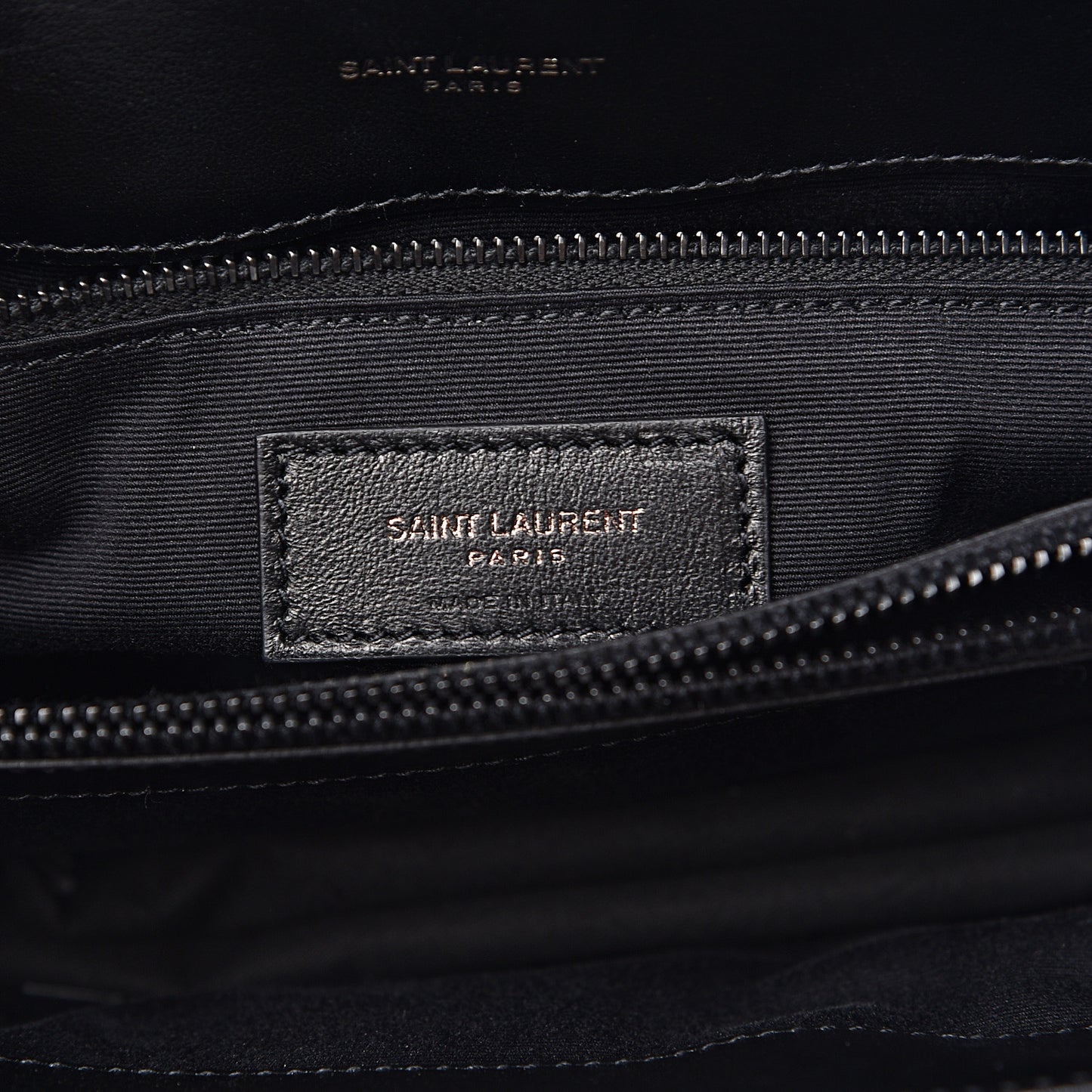 Calfskin Y Quilted Monogram Medium Loulou Chain Satchel Black