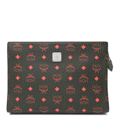 MCM Visetos Medium Zip Pouch Winter Moss 1 of 7
