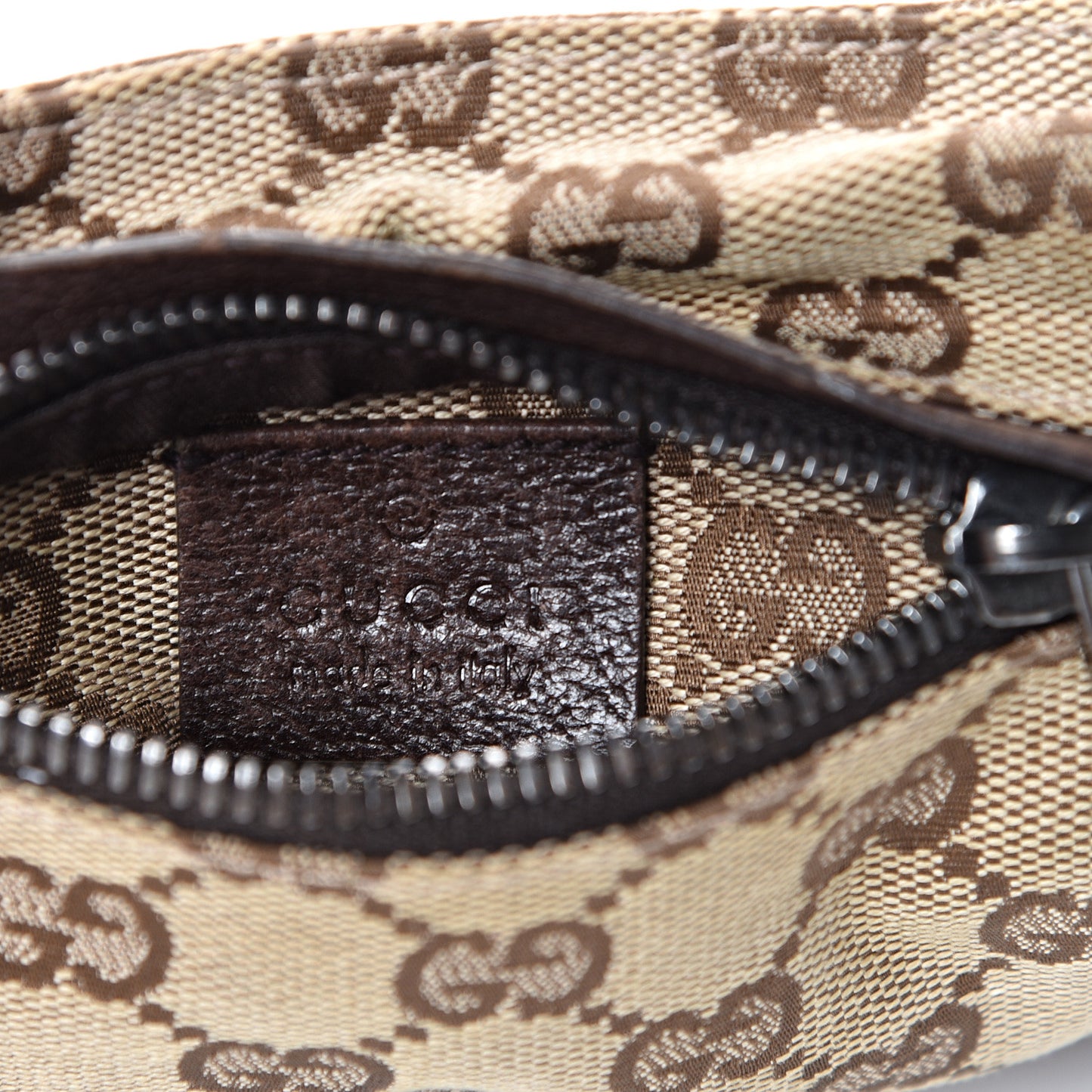 GG Monogram Double Pocket Belt Bag Dark Brown