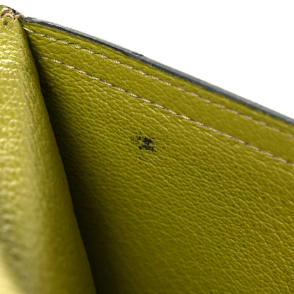 Hermes Ostrich Bearn Gusset Wallet Vert Anis 12 of 19