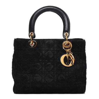 Christian Dior Suede Cannage Medium Lady Dior Black 1 of 17