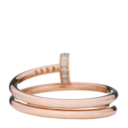 Cartier 18K Pink Gold Diamond Double Juste Un Clou Ring 53 6.25 3 of 5