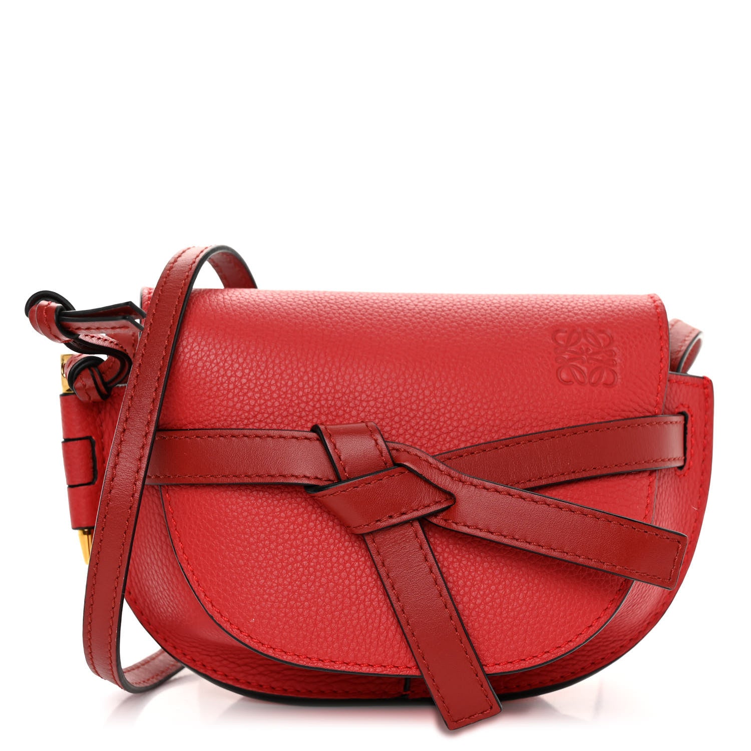 Loewe Grained Calfskin Mini Gate Crossbody Bag Scarlet Burnt Red 1 of 9