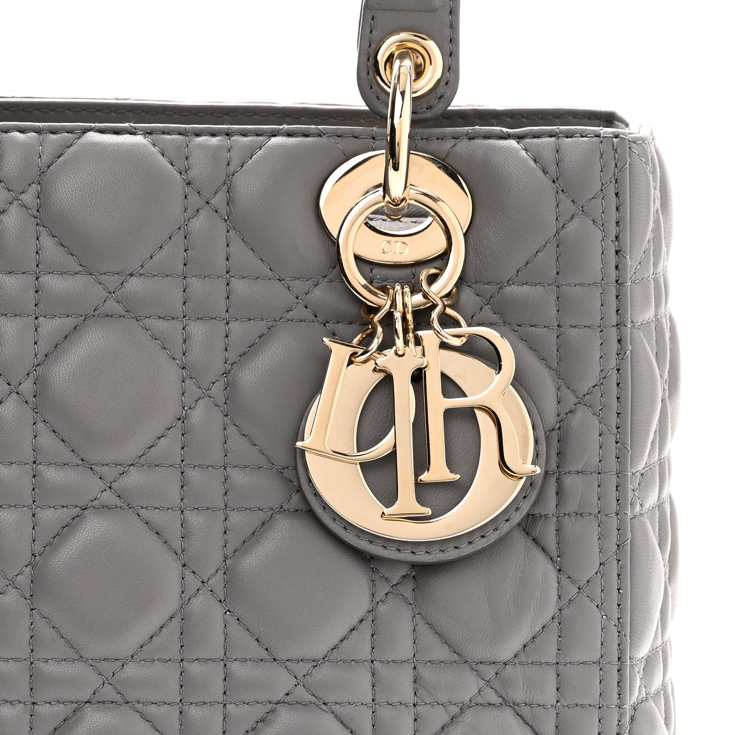 Lambskin Cannage Medium Lady Dior Grey