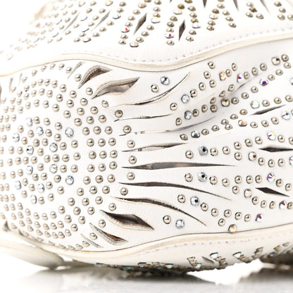 Alaia Calfskin Lux Laser Cut Studded Rose-Marie 19 Bag White 8 of 10