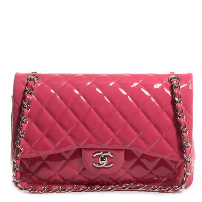 Chanel Patent Quilted Jumbo Double Flap Pink 1 of 9