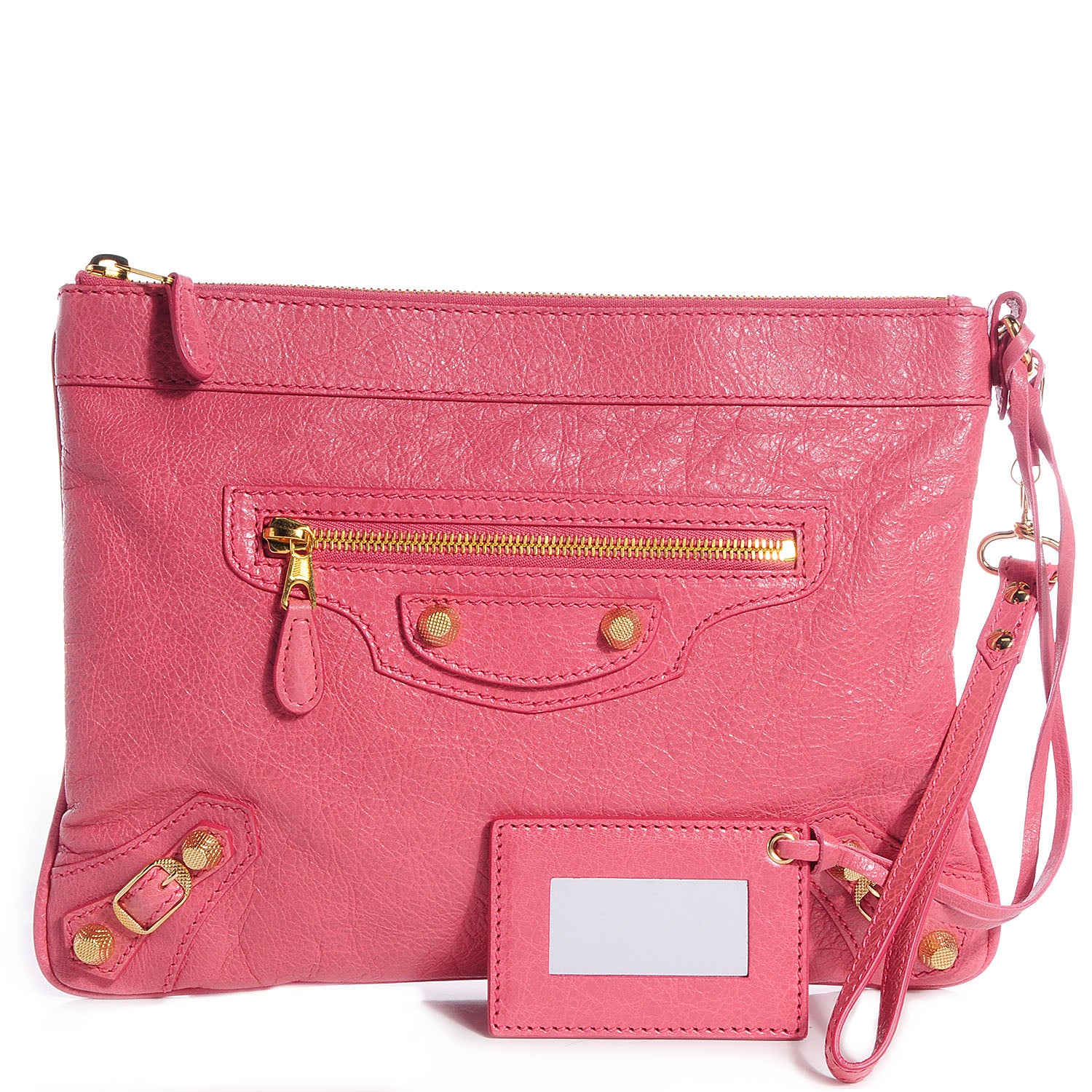 Balenciaga Agneau Giant 12 Gold Hardware Flat Handle Clutch Rose Bonbon 1 of 18