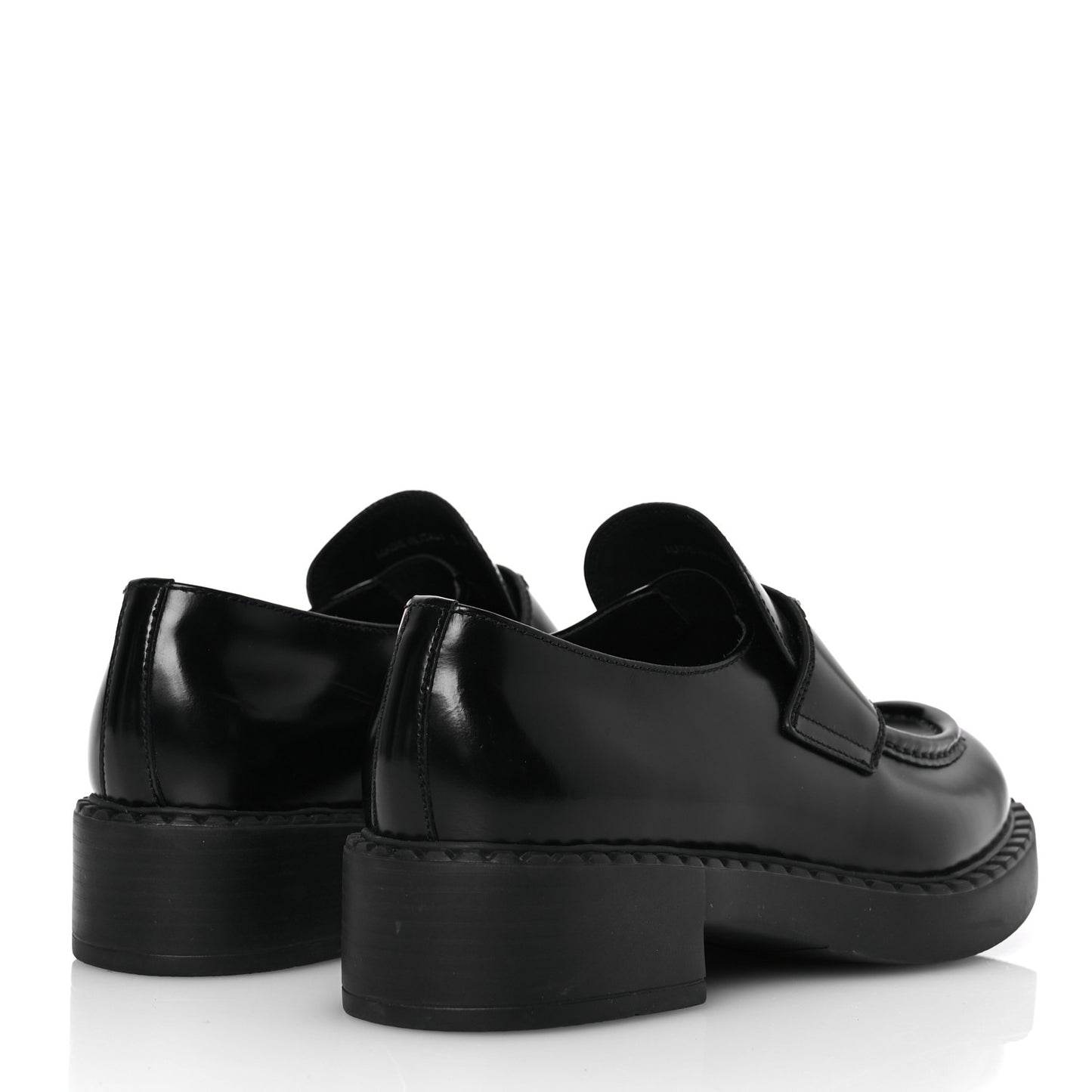 Spazzolato Metal Triangle Logo 50mm Loafers 38.5 Black