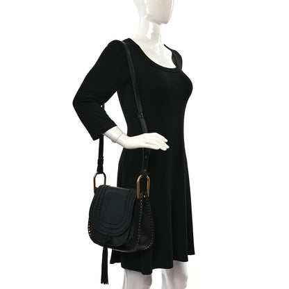 Chloe Calfskin Braided Medium Hudson Shoulder Bag Black 2 of 8