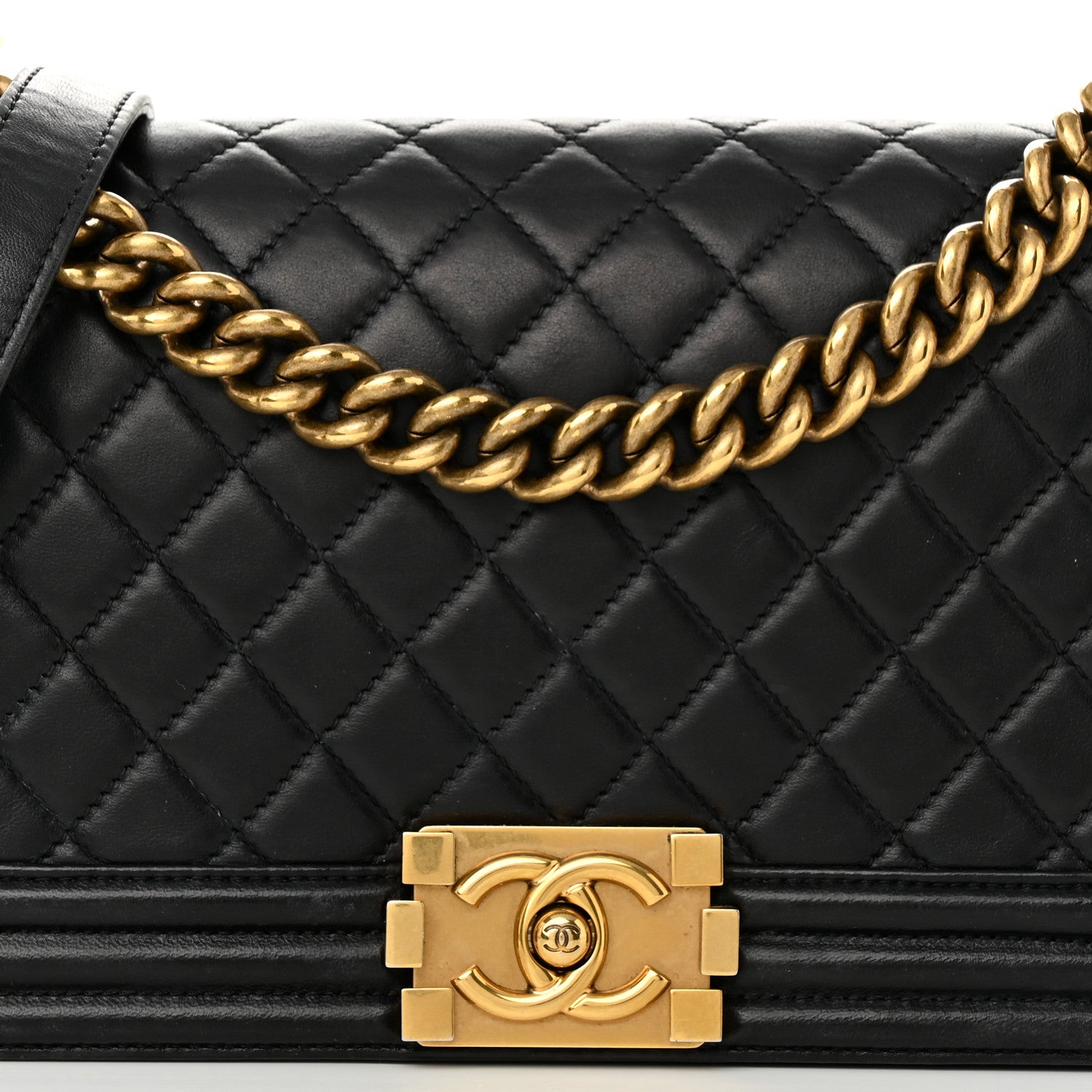 Chanel Calfskin Quilted Medium Boy Flap Black 8 of 12