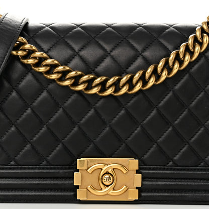 Chanel Calfskin Quilted Medium Boy Flap Black 8 of 12