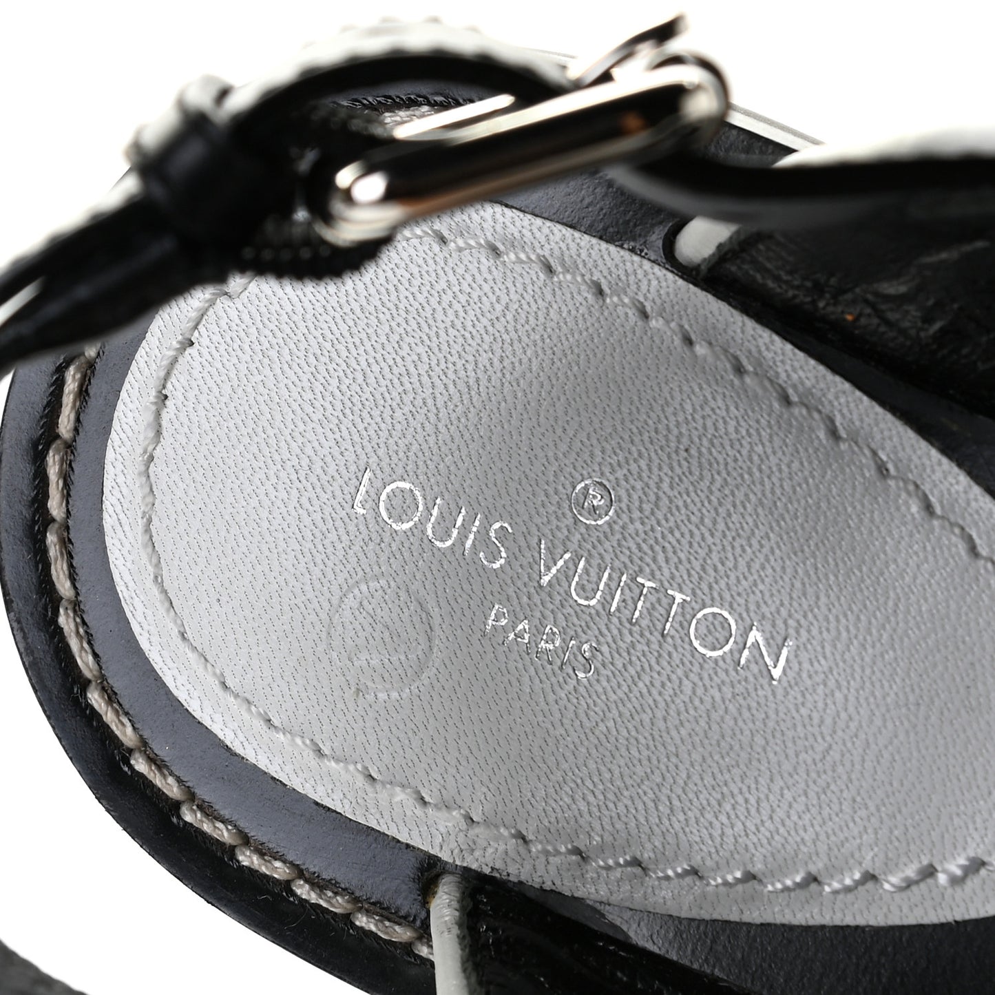 Monogram Calfskin Matchmake Flat Thong Sandals 36.5 Black