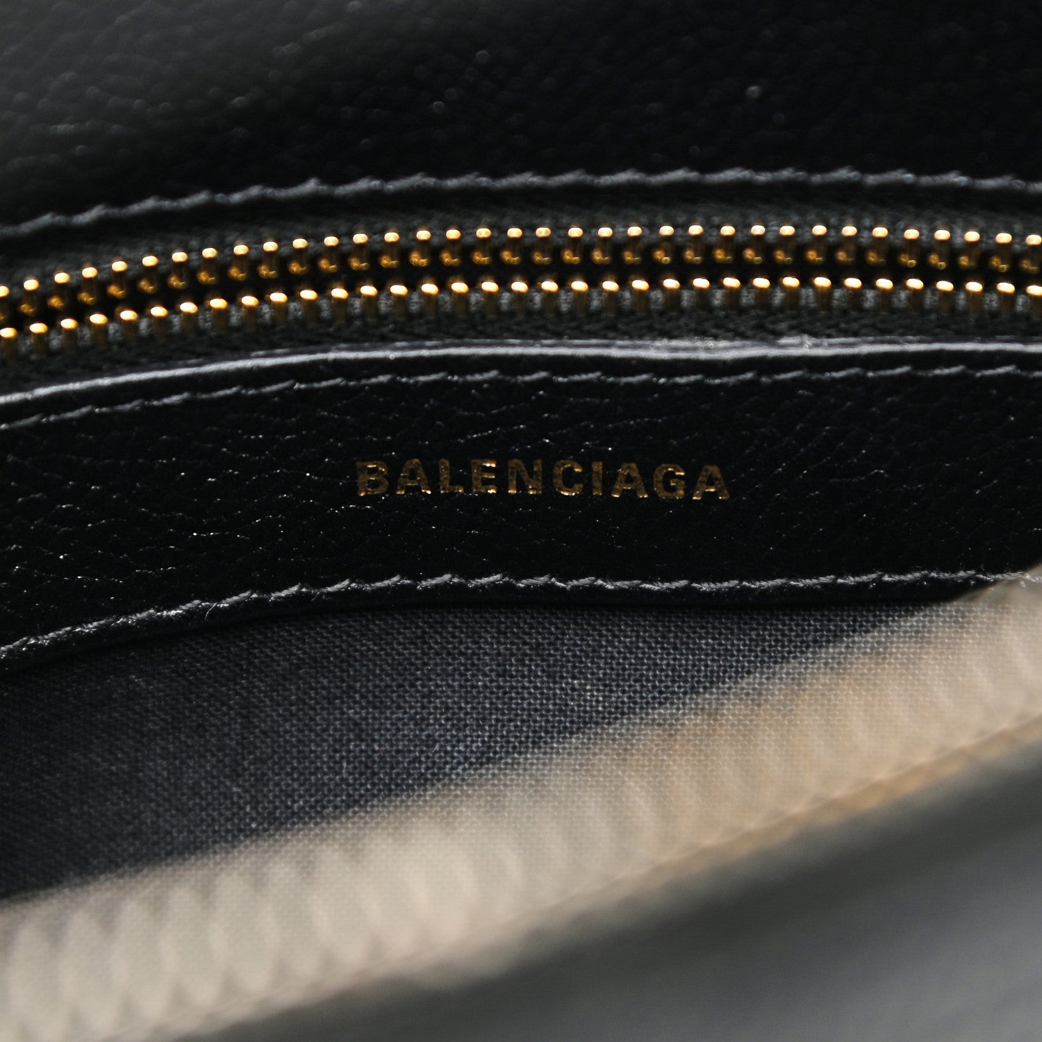 Balenciaga Grained Calfskin Logo S Ville Top Handle Bag Black White 6 of 10
