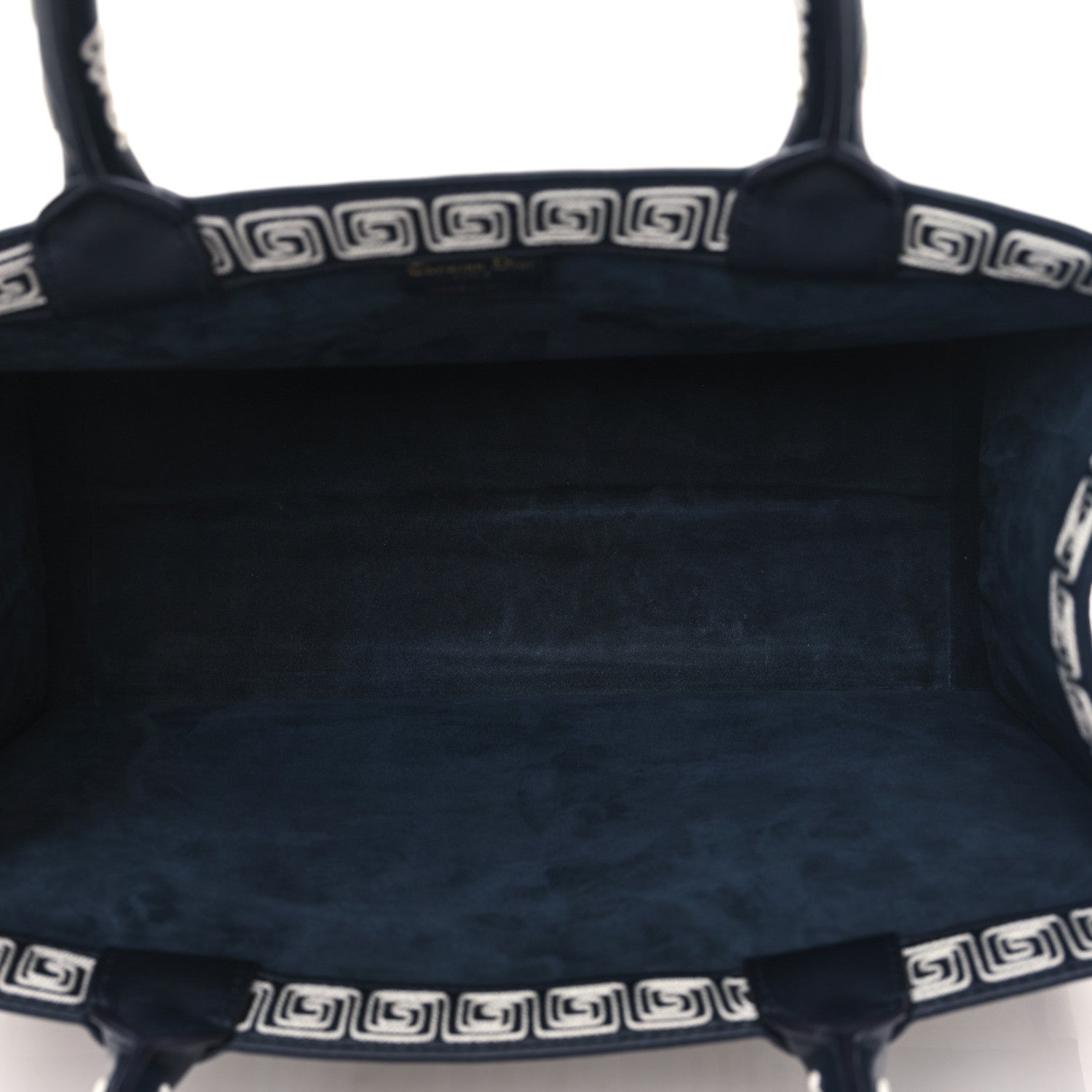 Christian Dior Calfskin Cornely-Effect Embroidery Medium Book Tote Black White 5 of 9