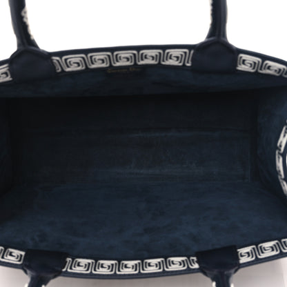 Christian Dior Calfskin Cornely-Effect Embroidery Medium Book Tote Black White 5 of 9