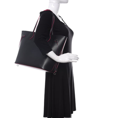 Louis Vuitton Epi Neverfull MM Black Hot Pink 2 of 12