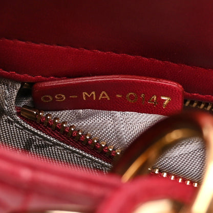 Christian Dior Lambskin Cannage Small Lucky Badges My Lady Dior Red 7 of 14