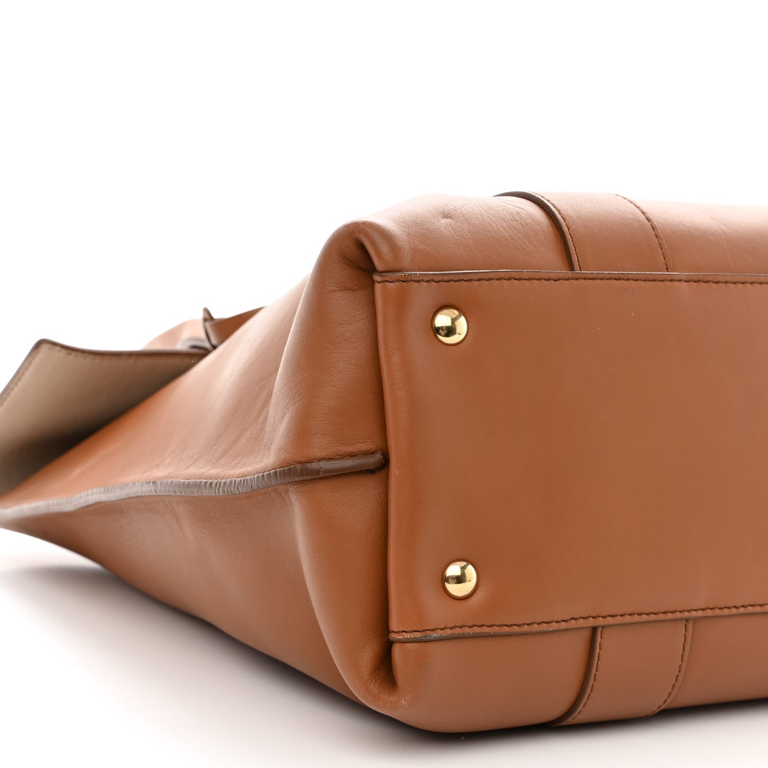 Salvatore Ferragamo Calfskin Large Sookie Satchel Brown 9 of 12