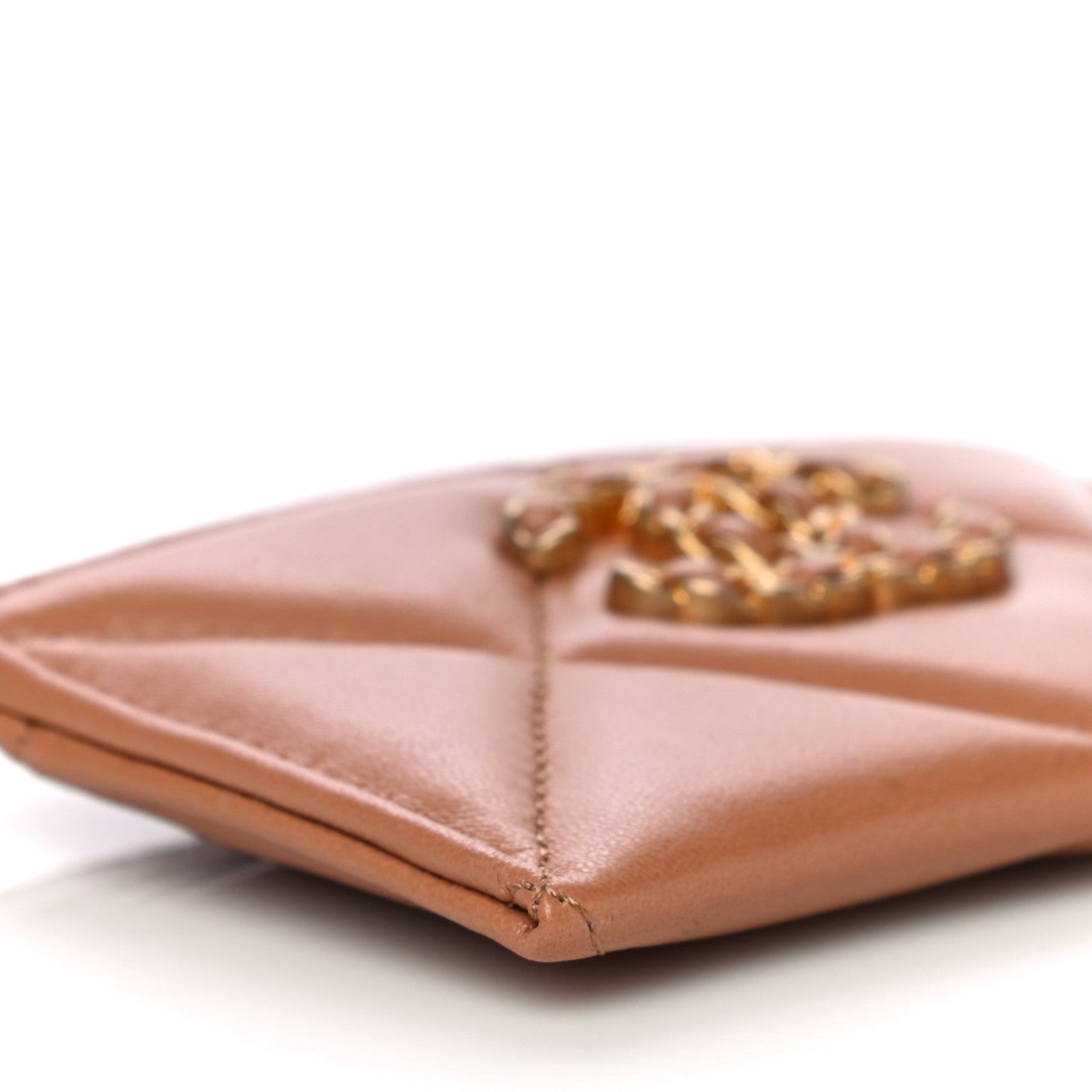 Chanel Lambskin Quilted Chanel 19 Card Holder Brown 9 of 12