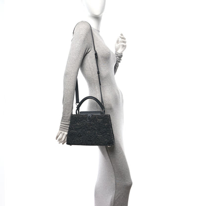 Louis Vuitton Velvet Dentelle Embroidery Capucines BB Black 2 of 9