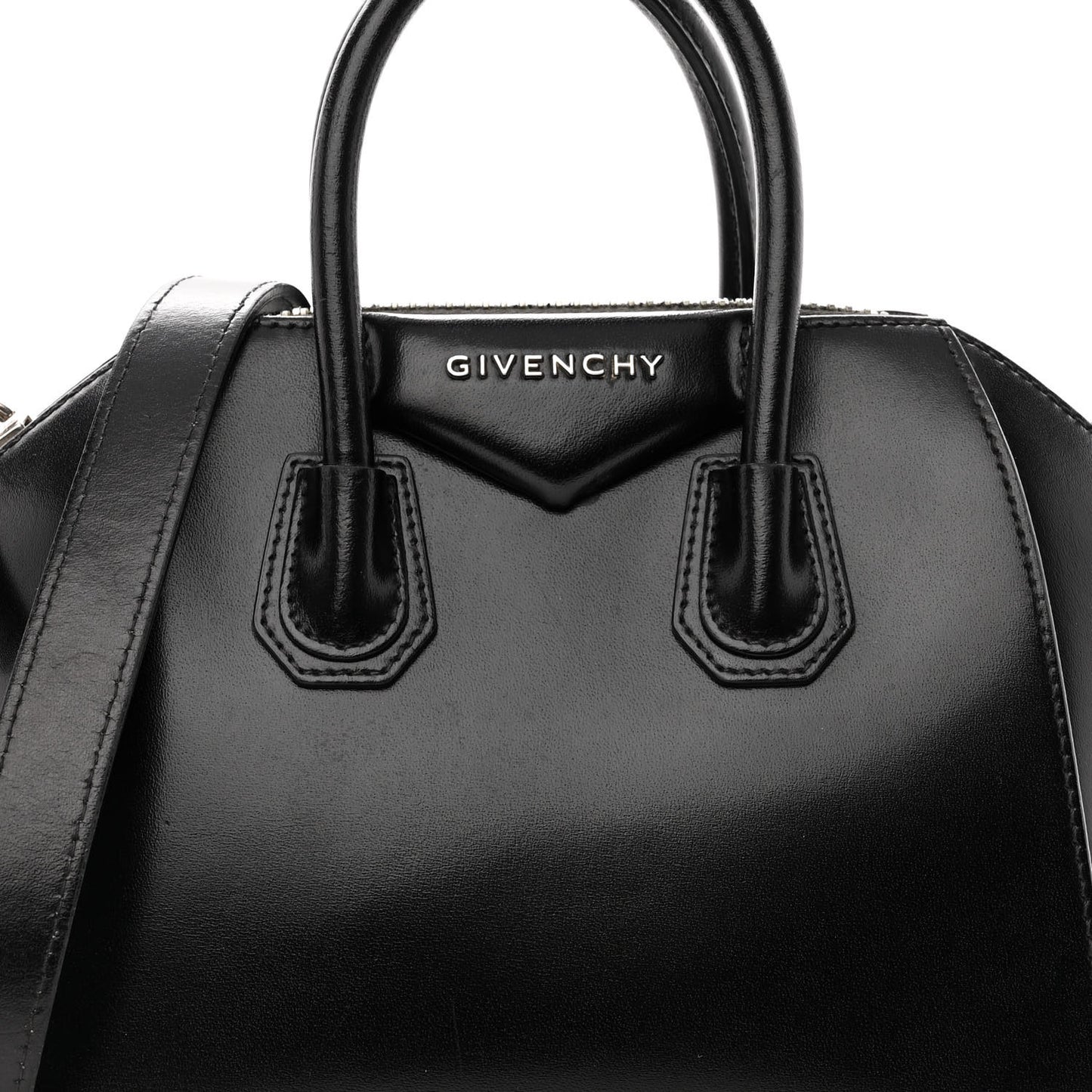 Shiny Lord Calfskin Mini Antigona Black
