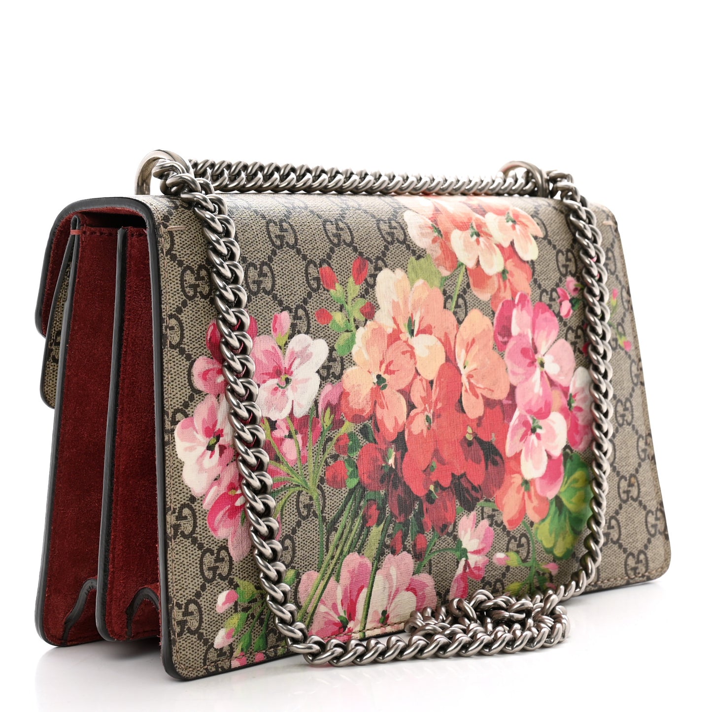 GG Supreme Monogram Blooms Small Dionysus Shoulder Bag Beige Multicolor Dry Rose