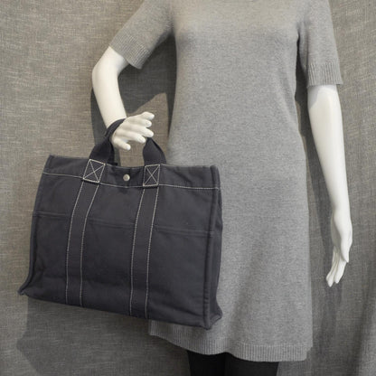 Hermes Toile Fourre Tout MM Navy 2 of 9