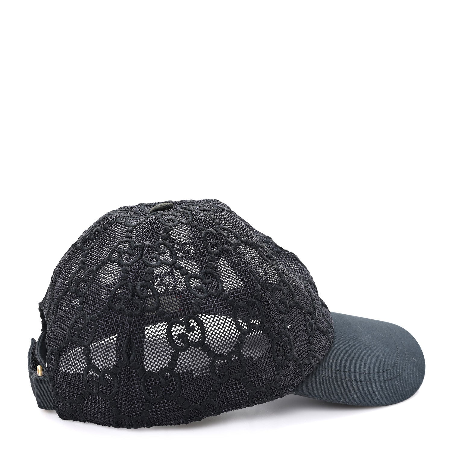 Gucci Mesh GG Monogram Shivali Baseball Hat M Black 5 of 10
