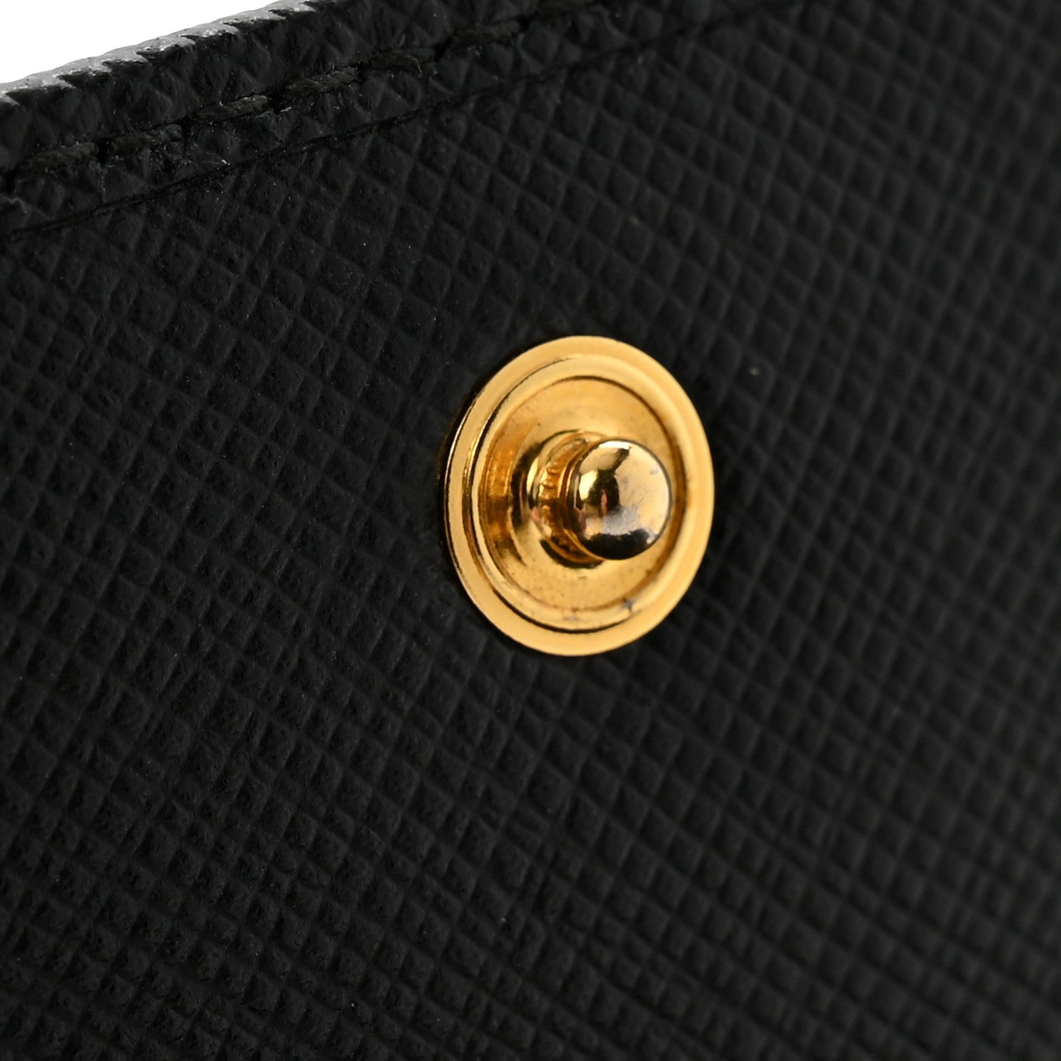 Prada Saffiano Metal Bi-Fold Card Holder Wallet Black 7 of 8
