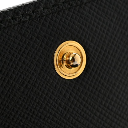 Prada Saffiano Metal Bi-Fold Card Holder Wallet Black 7 of 8