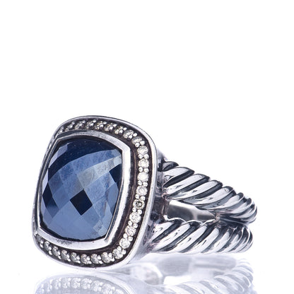 David Yurman Sterling Silver Diamond Hematite 11mm Albion Ring 52 6 4 of 6