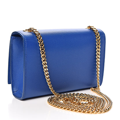 Saint Laurent Grain De Poudre Small Classic Monogram Kate Satchel Royal Blue 3 of 11