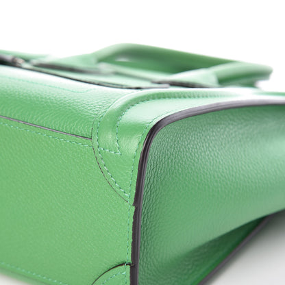 Celine Drummed Calfskin Nano Luggage Mint 10 of 12