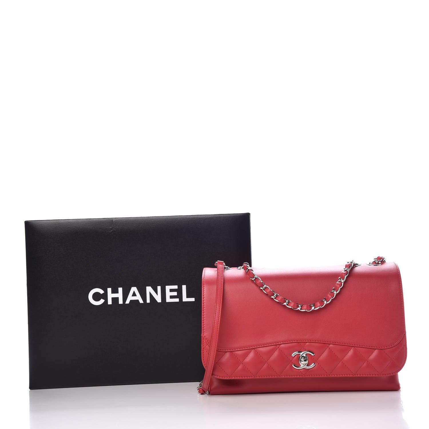 Chanel Calfskin Jumbo Tramezzo Flap Red 9 of 9