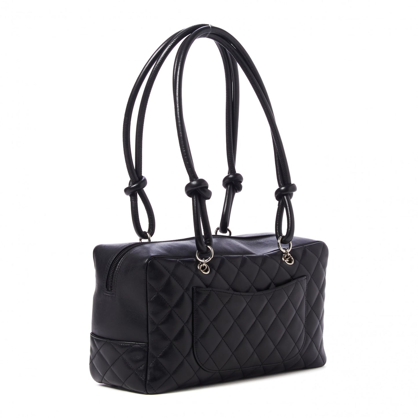 Calfskin Quilted Large Cambon Bowler Black