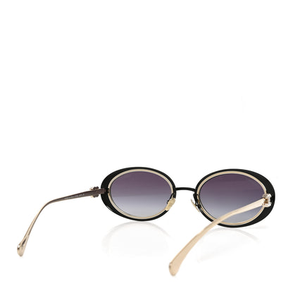 Chanel Metal Crystal Oval Sunglasses 71708 Black Gold 4 of 6