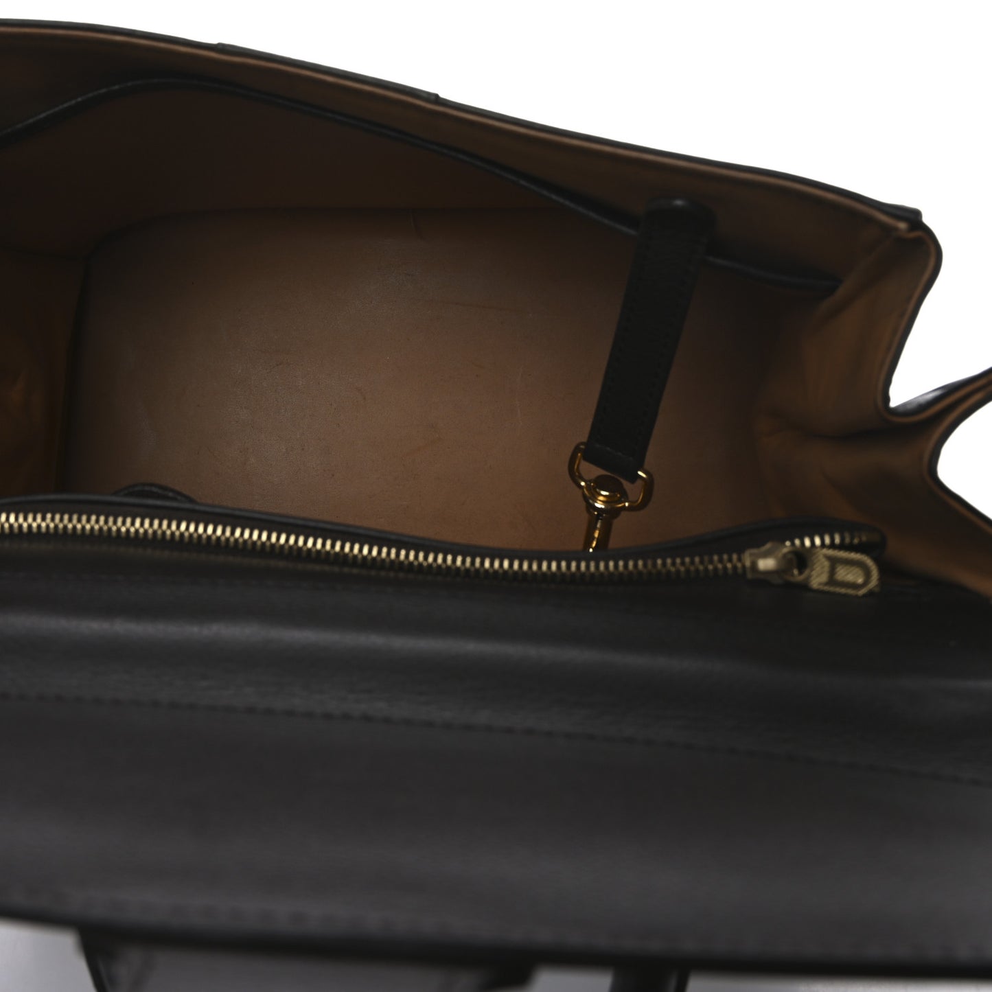 Grained Calfskin MM Brillant Satchel Brown