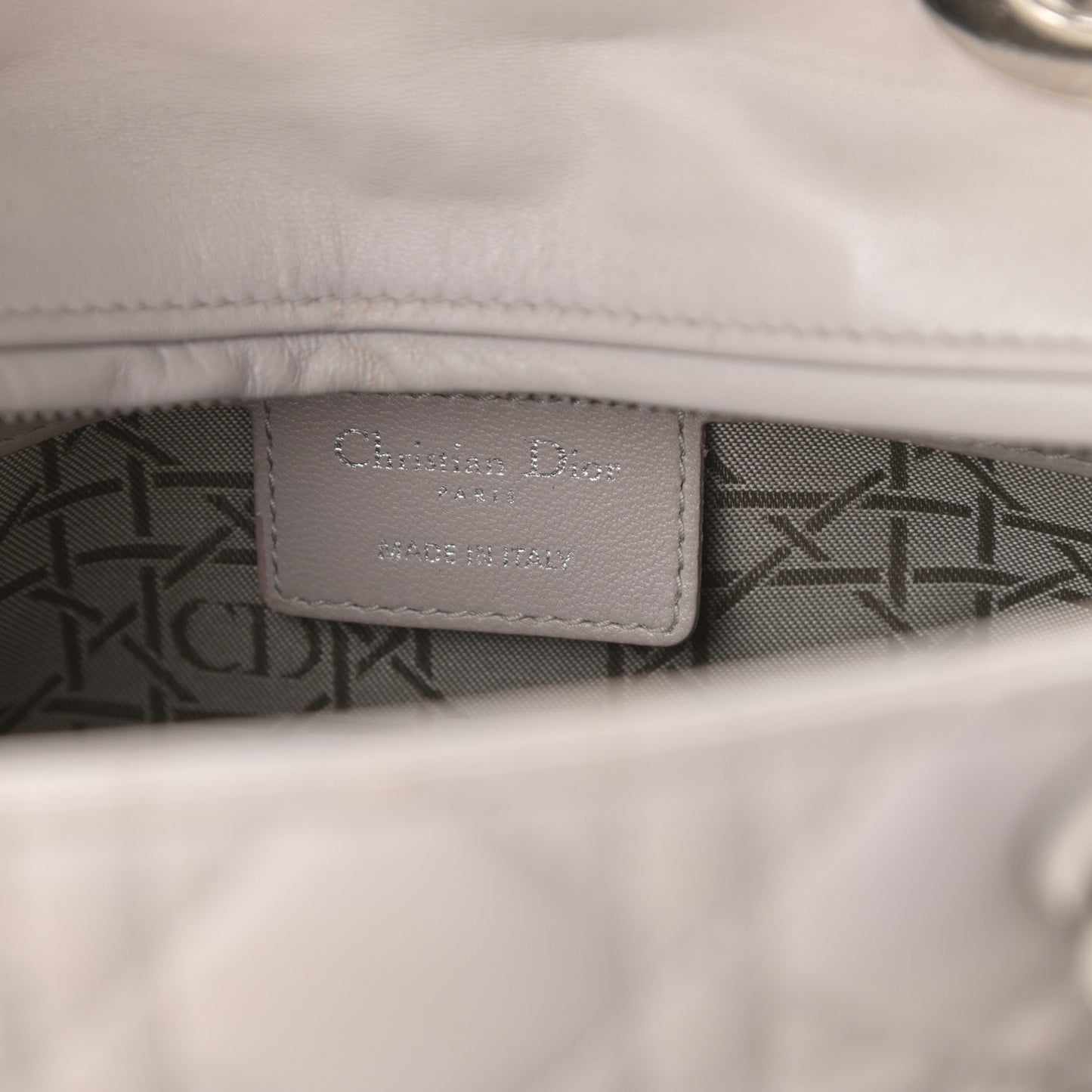 Lambskin Cannage Medium Lady Dior Grey