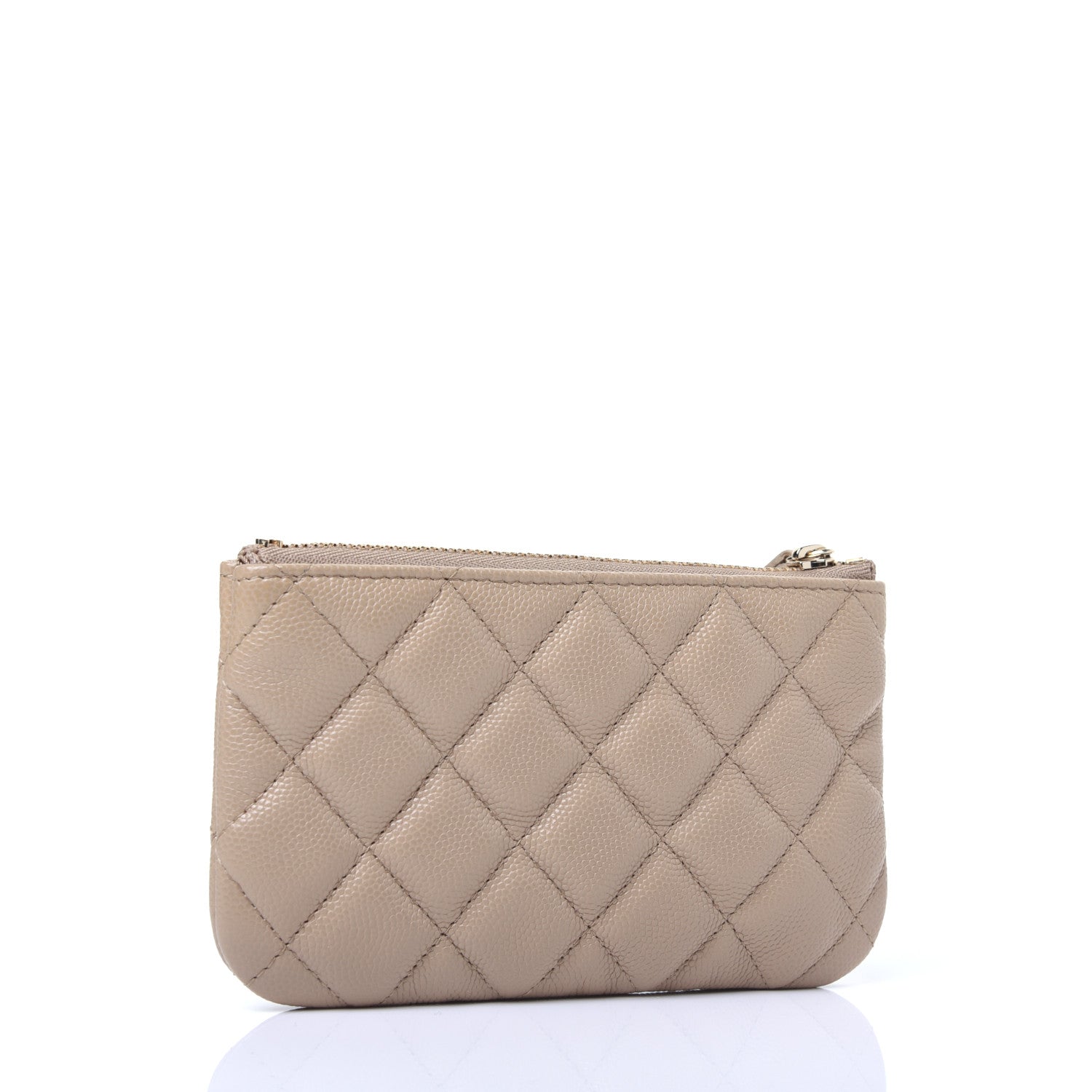 Chanel Caviar Quilted Small Cosmetic Case Beige 3 of 8