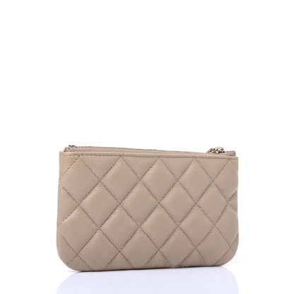 Chanel Caviar Quilted Small Cosmetic Case Beige 3 of 8
