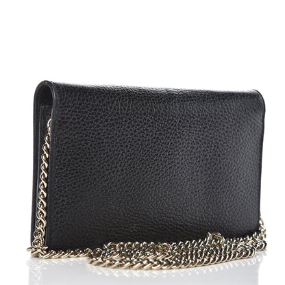 Gucci Dollar Calfskin Medium Betty Chain Wallet Black 3 of 11