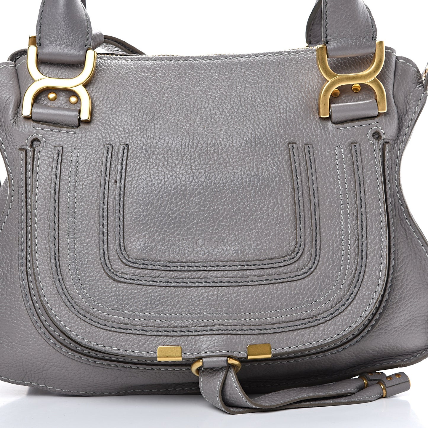 Calfskin Small Marcie Satchel Cashmere Grey