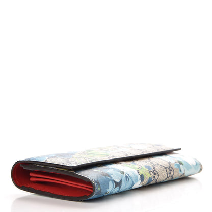 Gucci GG Supreme Monogram Blooms Continental Wallet Blue 4 of 6