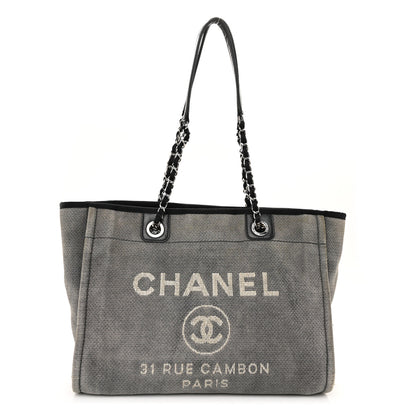Chanel Canvas Small Deauville Tote Grey 1 of 13