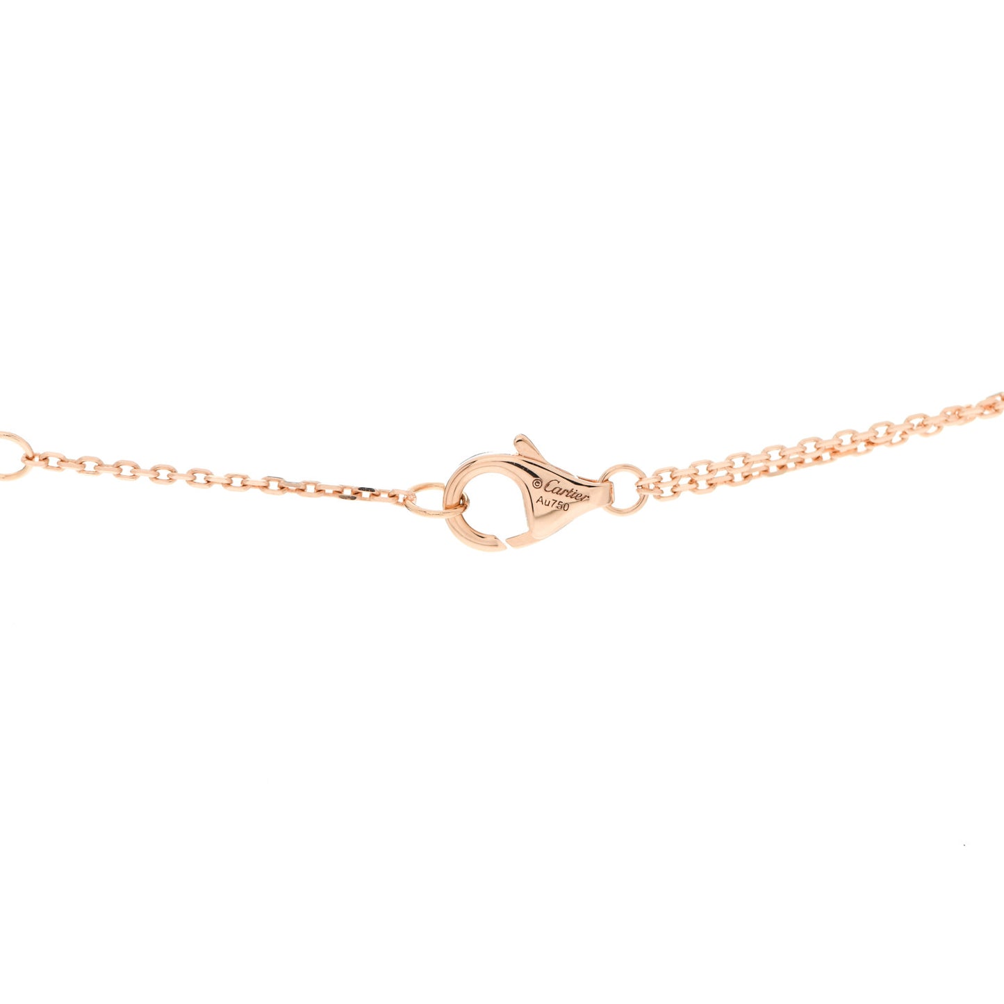 18K Pink Yellow White Gold Trinity Double Chain Pendant Necklace