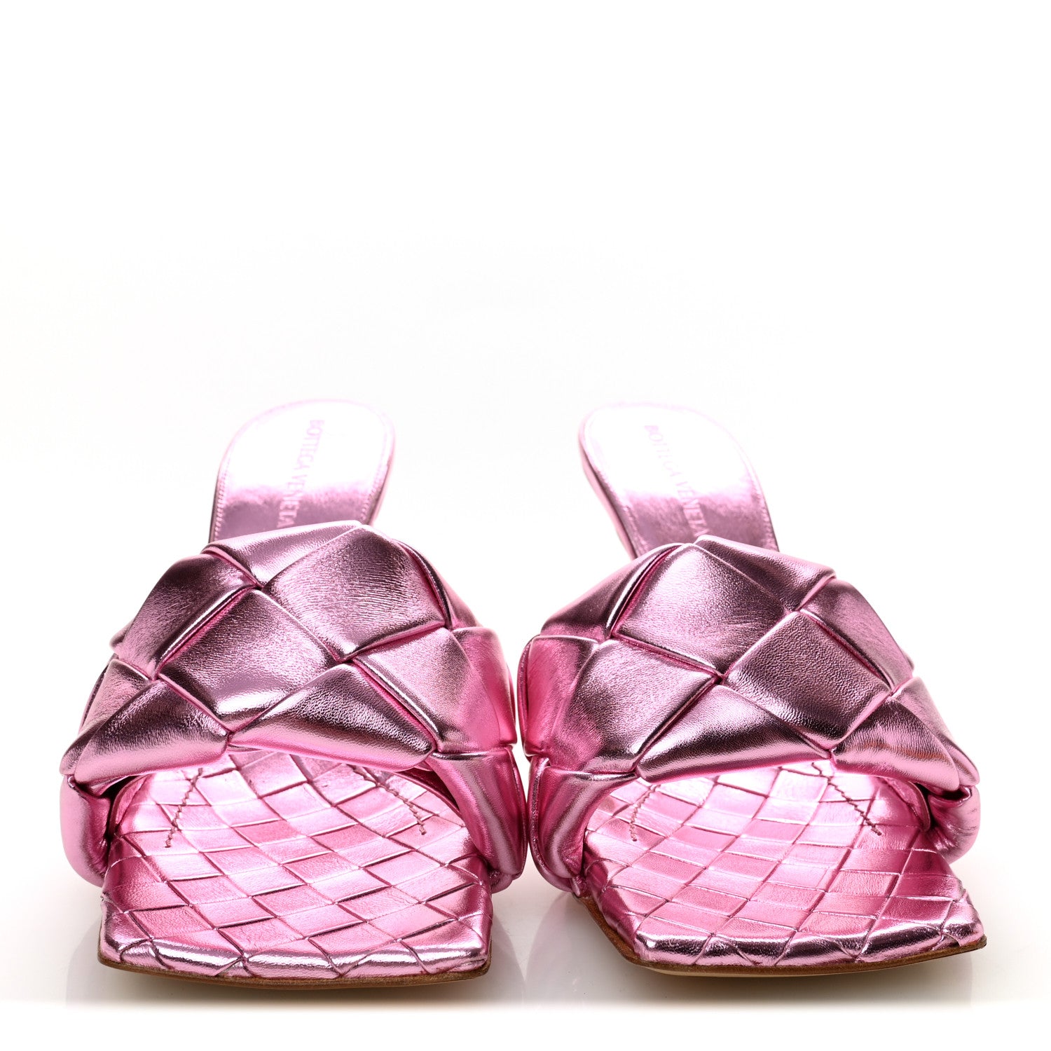 Bottega Veneta Metallic Nappa Maxi Intrecciato Lido 90mm Mule Sandals 39 Azalea 3 of 9
