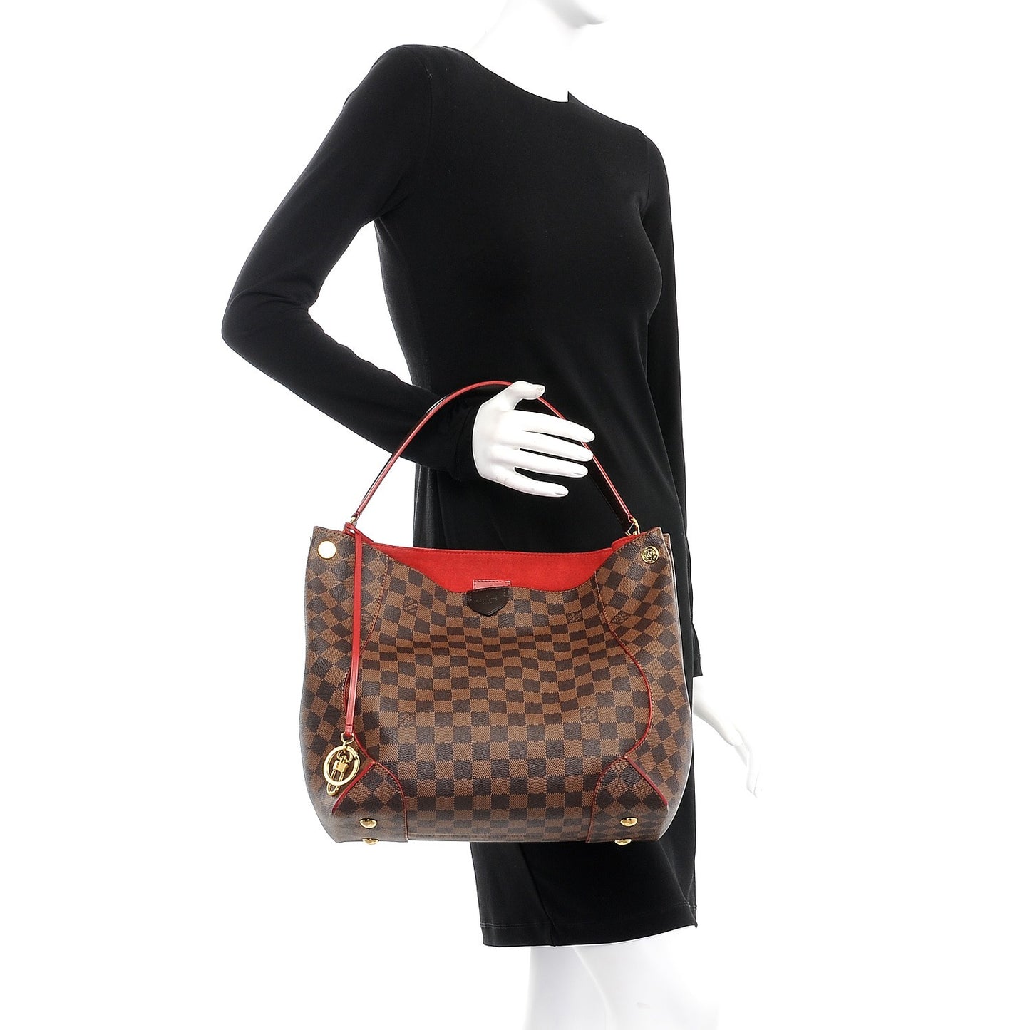 Damier Ebene Caissa Hobo Cherry