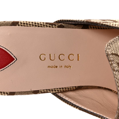 Gucci Monogram Jumbo GG Malaga Kid Womens Princetown Slippers 35.5 Camel Ebony New Acero Beige 8 of 10